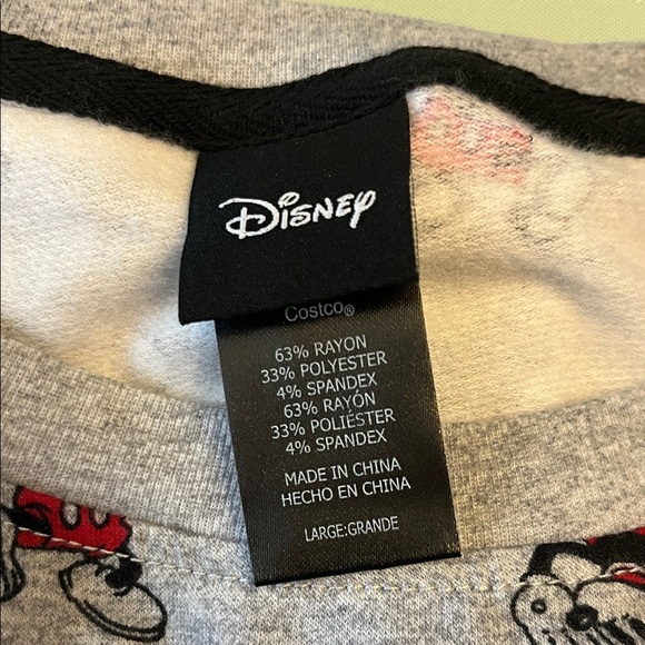 Disney Mickey Mouse Red and Gray women’s Pajama Set size L - Picture 2 of 8
